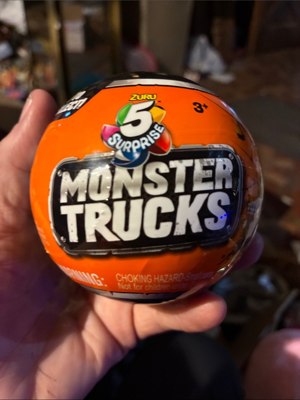 ZURU 5 Surprise Monster Trucks Collectible Mystery Ball - Orange